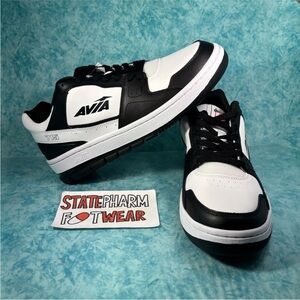 Avia 517 White Black Low Top Leather  Retro Basketball Shoes Men’s Size 9.5